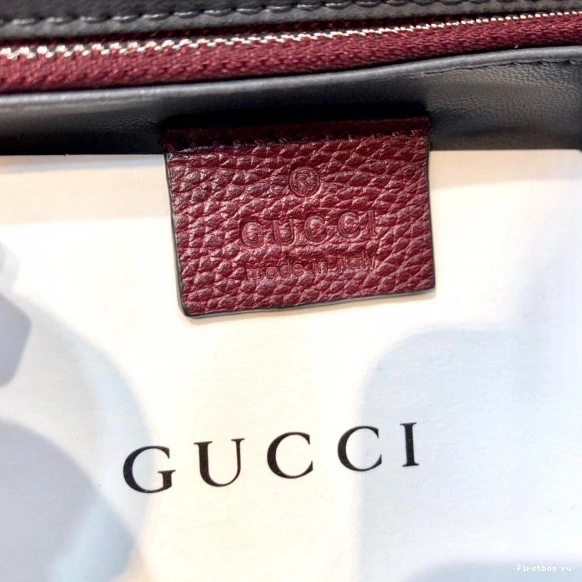 First bag ru Gucci top leather handle small bag Zumi grainy 0807